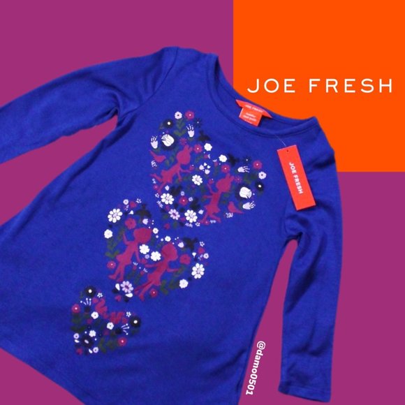 NWT Joe Fresh Toddler Blue Graphic Swing Dress - Picture 1 of 7